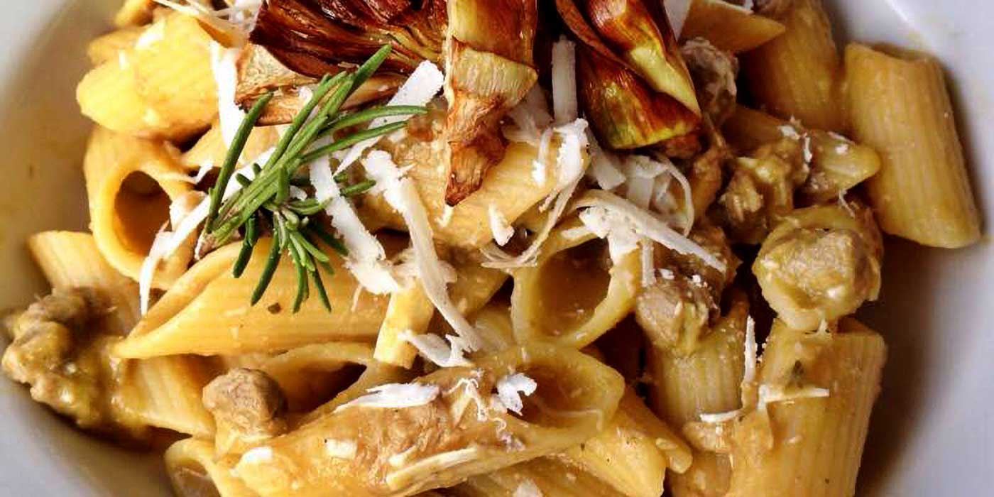 Ricetta Pennoni rigati al ragù bianco con carciofi e ricotta salata - La Molisana