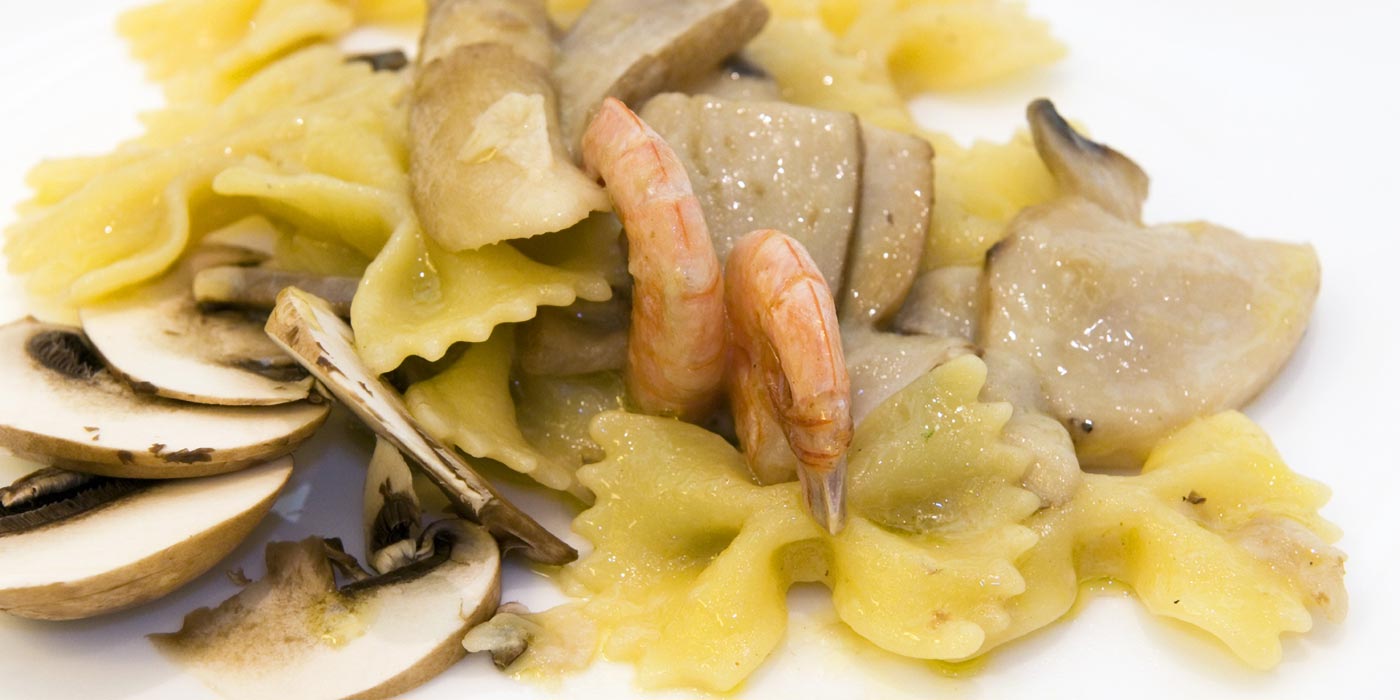 Ricetta Farfalle del sub con gamberi e porcini - La Molisana