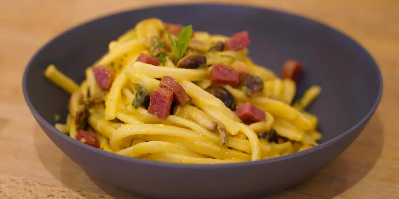 Ricetta Scialatielli con crema di zucca e funghi - La Molisana