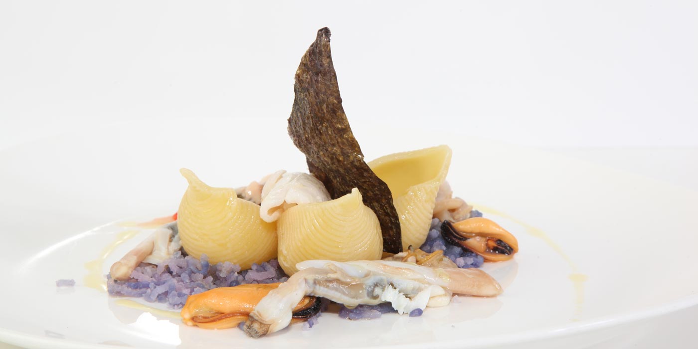 Ricetta Conchiglioni n.313 con patate, cozze, vongole, seppioline e calamari