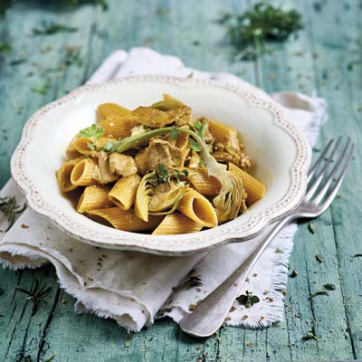 Ricetta Pennoni La Molisana con ragù di vitello e carciofi alla curcuma