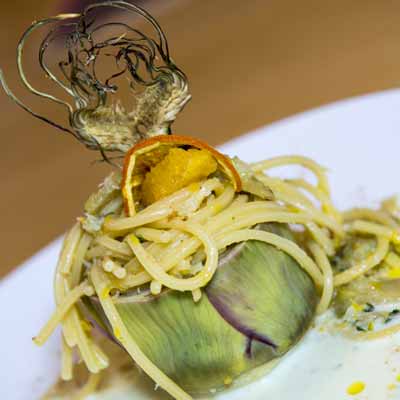 Ricetta Spaghetto Quadrato con frappè di baccalà e carciofo spinoso - La Molisana