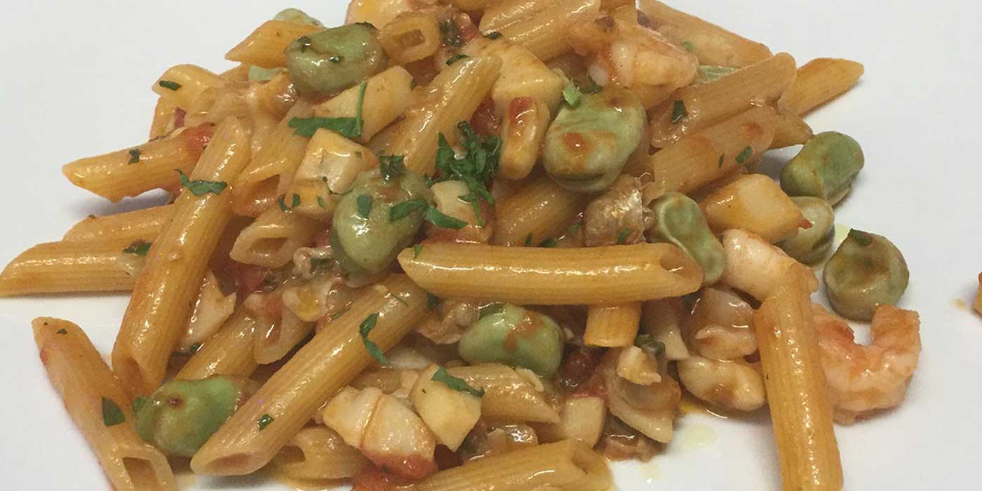 Ricetta Penna Quadrata alla marinara rosata e fave - La Molisana