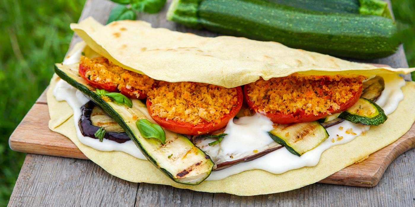 Ricetta Piadine 100% grano duro alle verdure - La Molisana